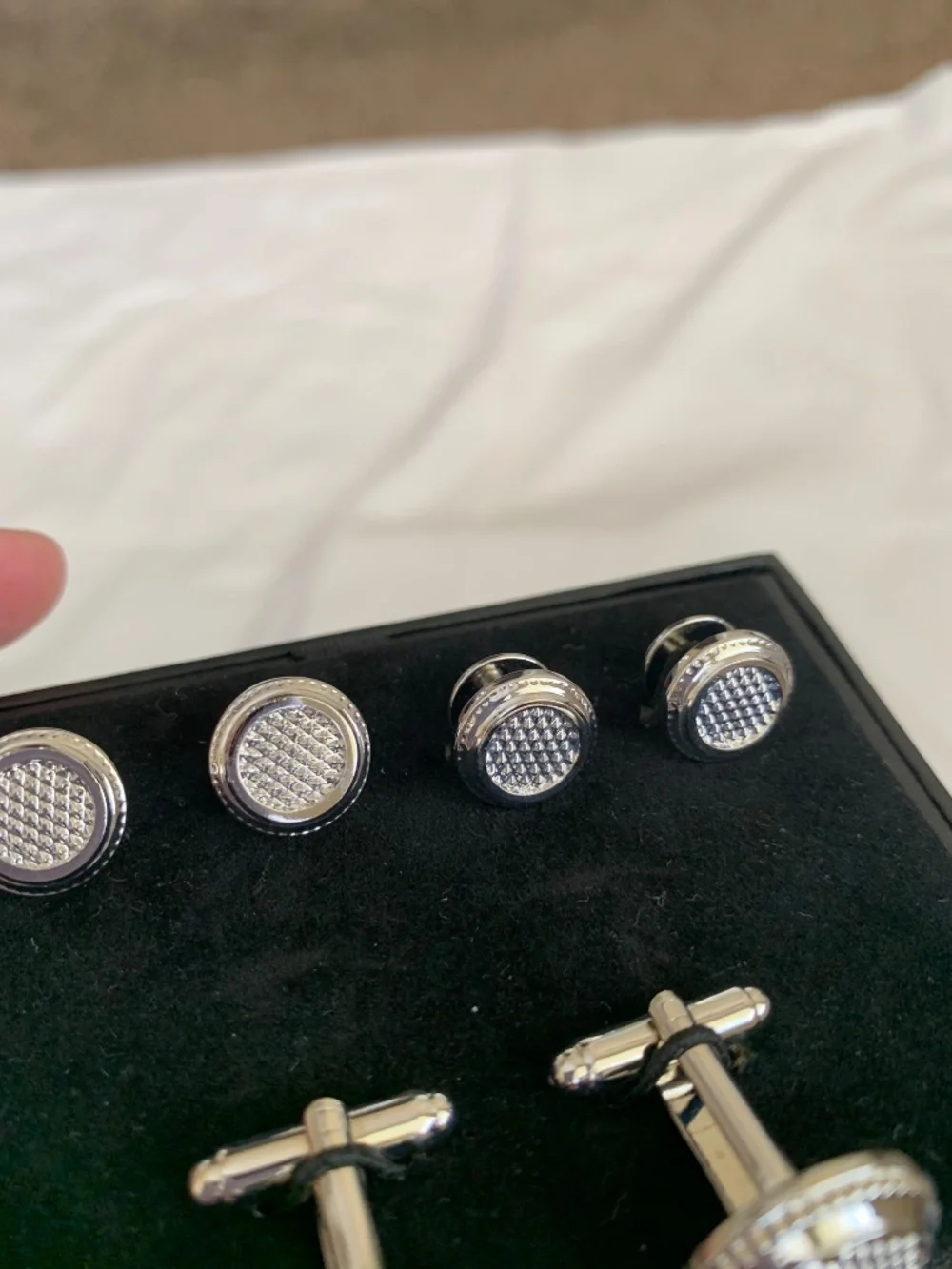 Pronto Uomo Cufflinks & Stud Button Sets Silver + Gold tone/Black